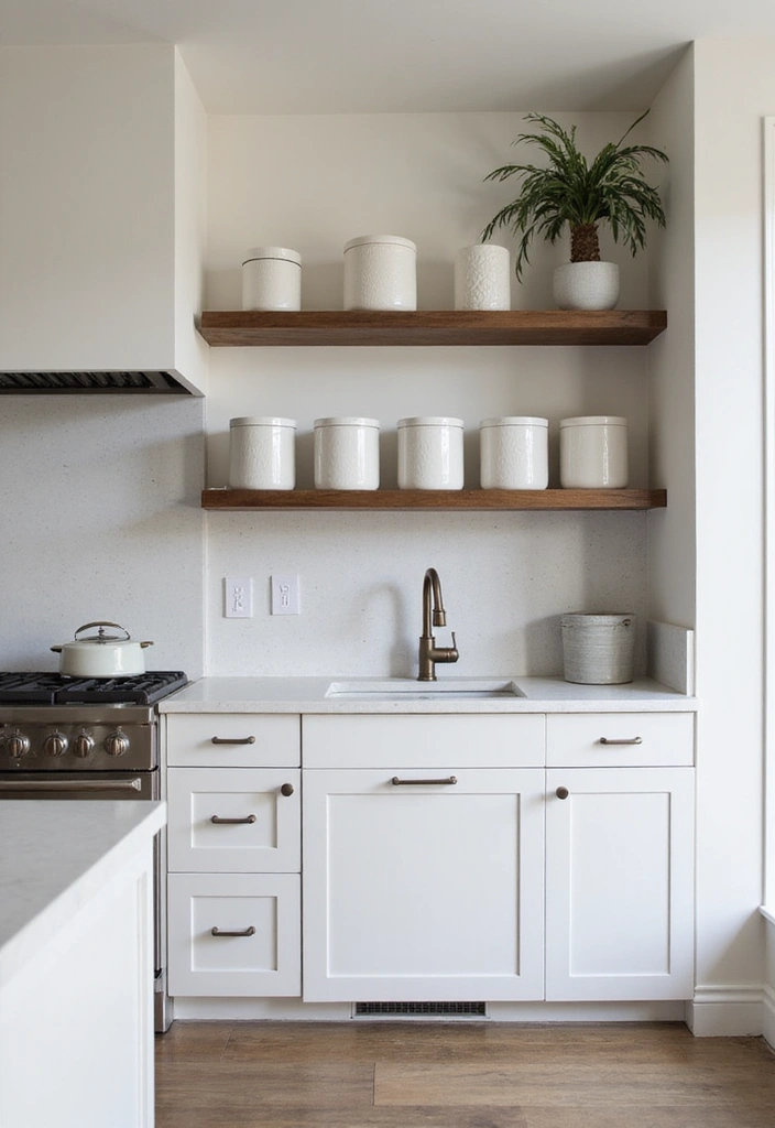 29 Kitchen Peninsula Ideas That Add Space and Style - 14. Minimalist Open Shelving