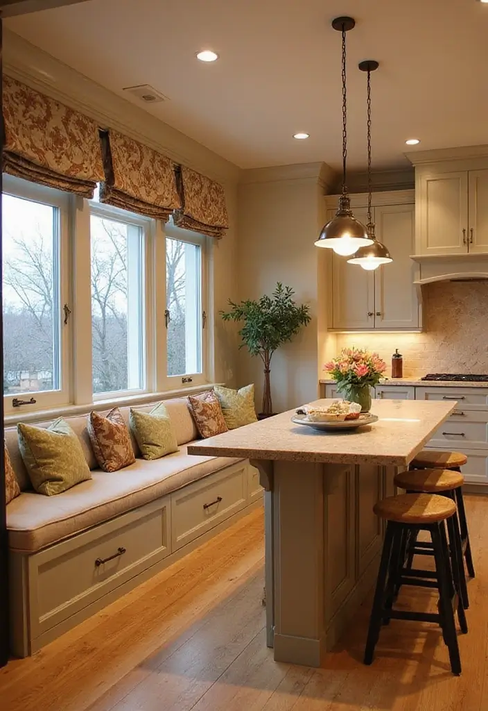 29 Kitchen Peninsula Ideas That Add Space and Style - 16. Built-In Seating