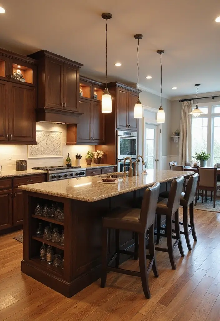 29 Kitchen Peninsula Ideas That Add Space and Style - 23. Stylish Bar Setup