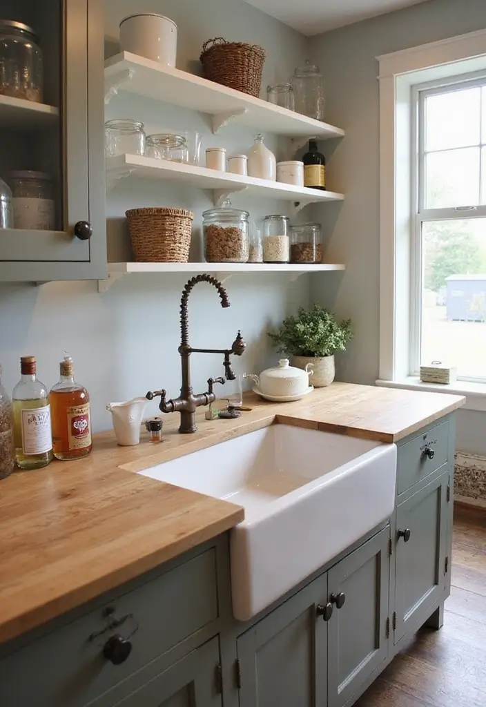 29 Kitchen Peninsula Ideas That Add Space and Style - 24. Farmhouse Sink Integration