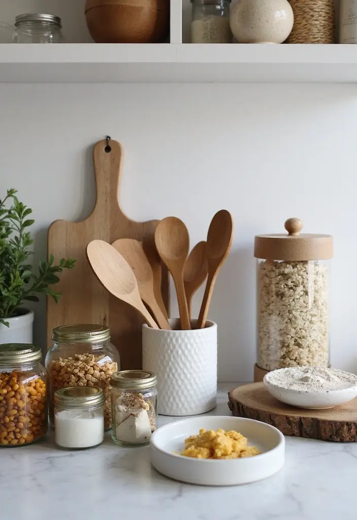 29 Kitchen Platform Ideas That Make Cooking Easier 10 29 Kitchen Platform Ideas That Make Cooking Easier - 10. Stylish Countertop Organizers