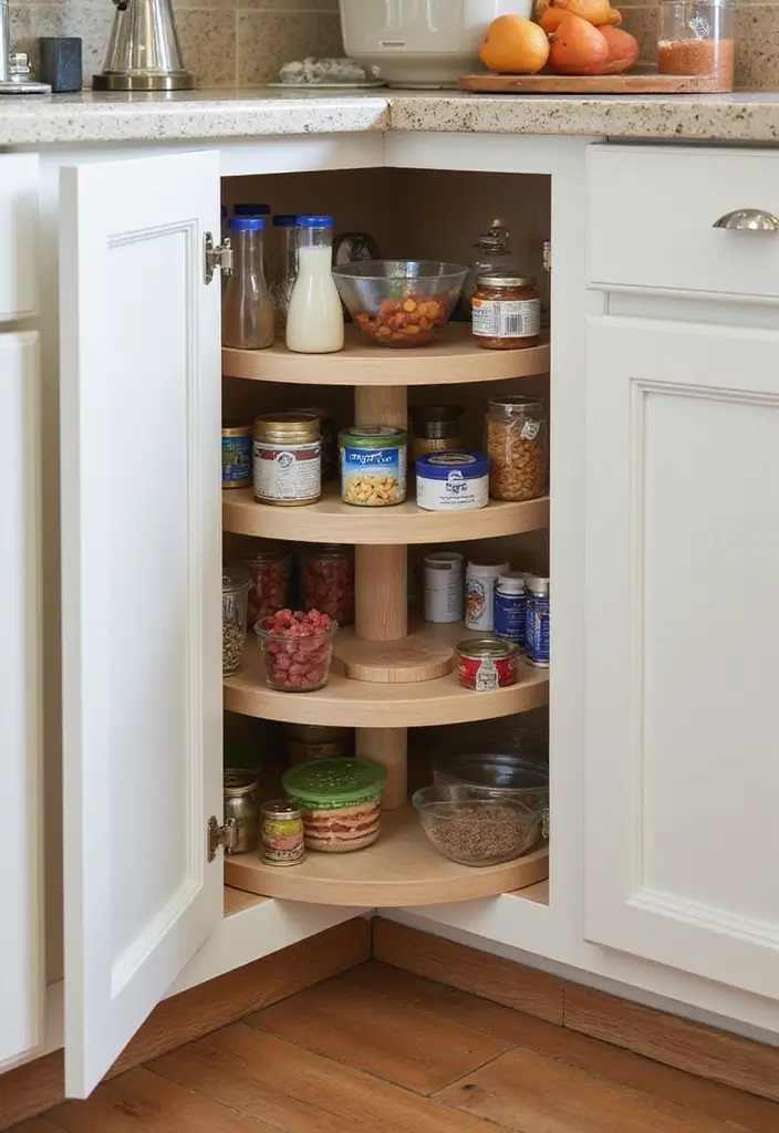 29 Kitchen Platform Ideas That Make Cooking Easier 19 29 Kitchen Platform Ideas That Make Cooking Easier - 19. Efficient Corner Storage