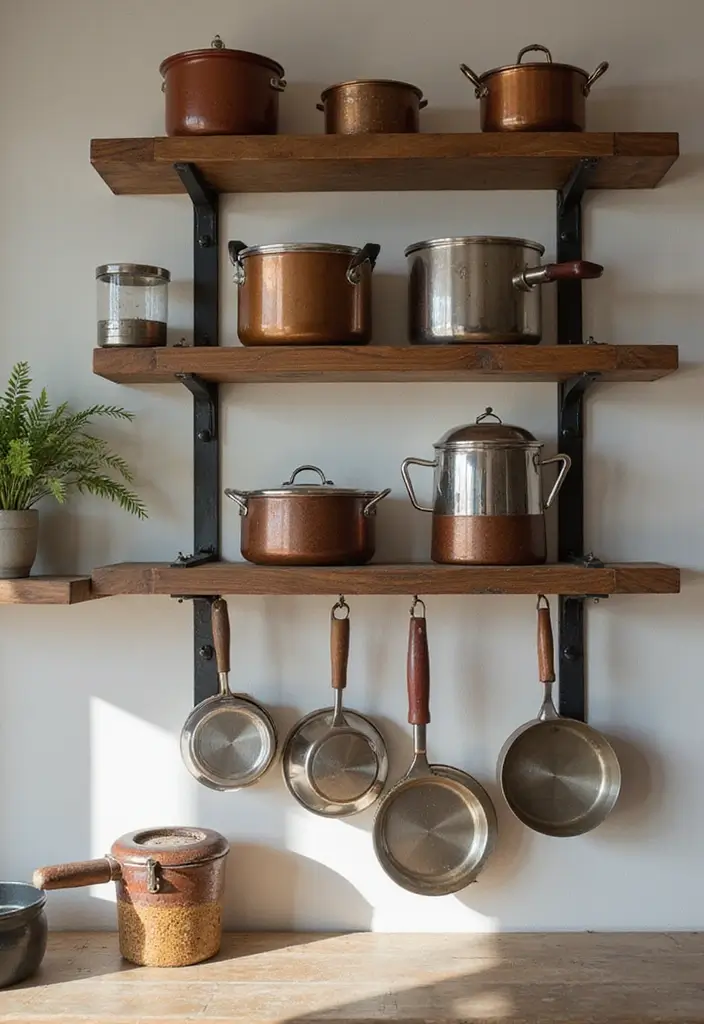 29 Kitchen Platform Ideas That Make Cooking Easier 2 29 Kitchen Platform Ideas That Make Cooking Easier - 2. Wall-Mounted Pot Racks