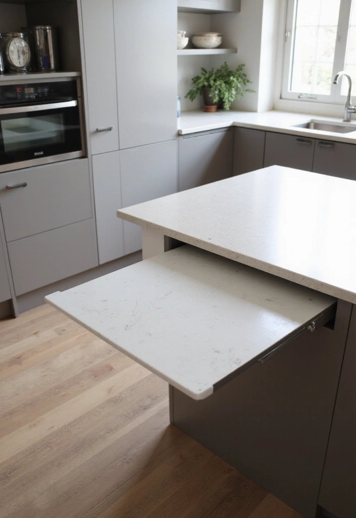 29 Kitchen Platform Ideas That Make Cooking Easier 21 29 Kitchen Platform Ideas That Make Cooking Easier - 21. Versatile Folding Countertops