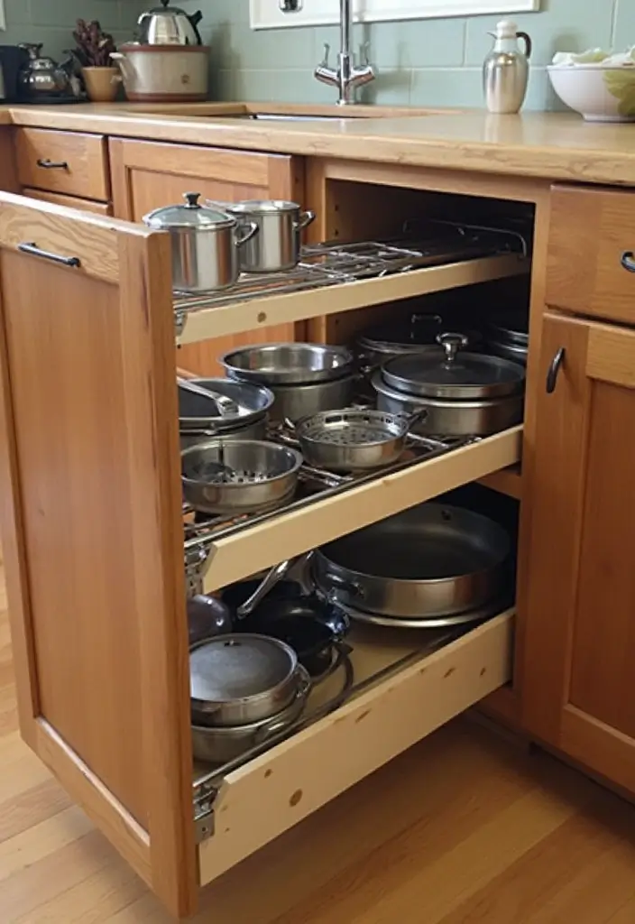 29 Kitchen Platform Ideas That Make Cooking Easier 28 29 Kitchen Platform Ideas That Make Cooking Easier - 28. Personalized Cookware Storage