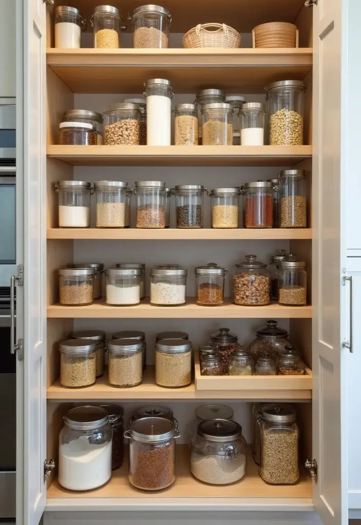 29 Kitchen Platform Ideas That Make Cooking Easier 4 29 Kitchen Platform Ideas That Make Cooking Easier - 4. Pull-Out Pantry Shelves