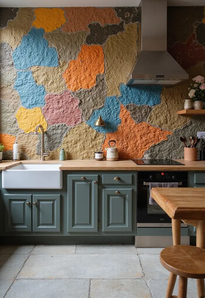 29 Open Concept Kitchen Ideas That Make Homes Airy - 10. Artistic Backsplashes