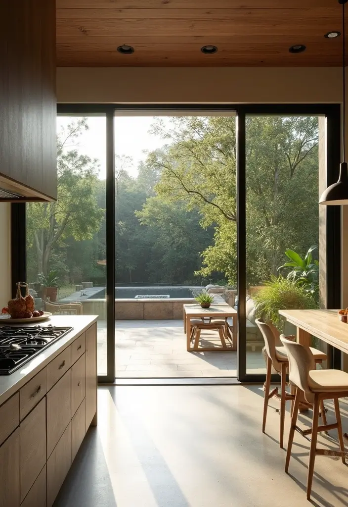 29 Open Concept Kitchen Ideas That Make Homes Airy - 20. Seamless Indoors and Outdoors