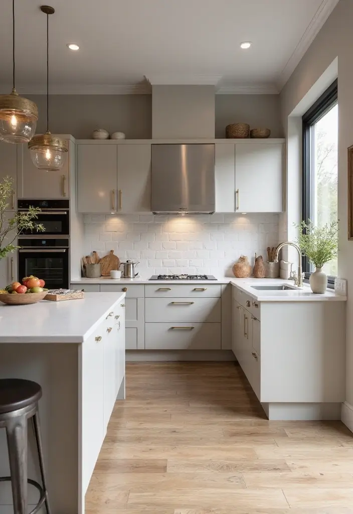 29 Open Concept Kitchen Ideas That Make Homes Airy - 22. Elegant Neutral Tones