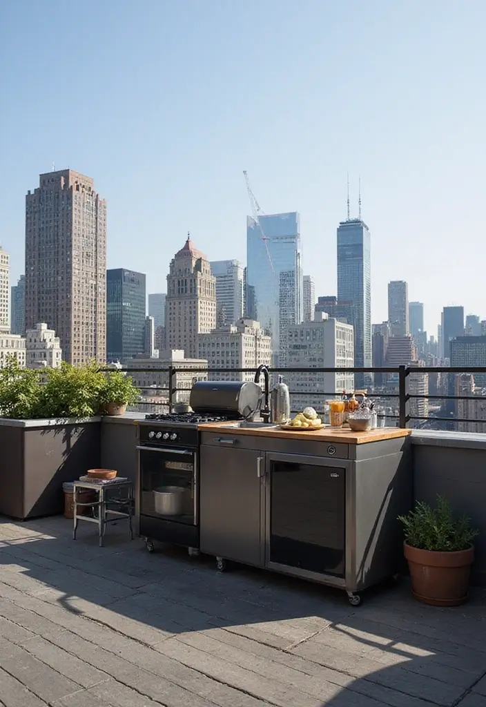 29 Simple Outdoor Kitchen Designs That Make Cooking Fun 12 29 Simple Outdoor Kitchen Designs That Make Cooking Fun - 12. Urban Rooftop Kitchen