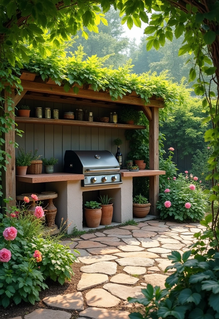 29 Simple Outdoor Kitchen Designs That Make Cooking Fun 15 29 Simple Outdoor Kitchen Designs That Make Cooking Fun - 15. Garden Kitchen Oasis