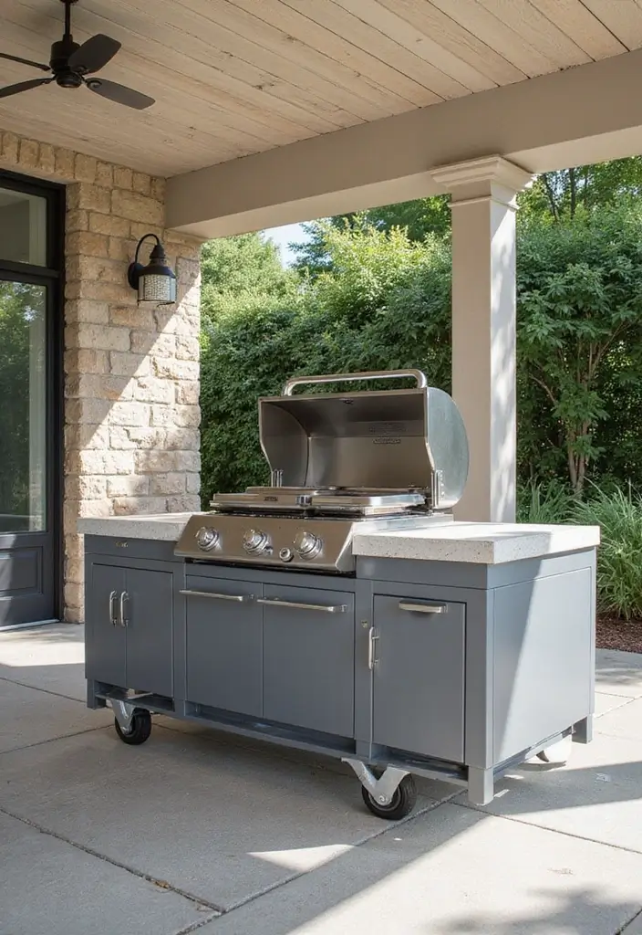 29 Simple Outdoor Kitchen Designs That Make Cooking Fun 19 29 Simple Outdoor Kitchen Designs That Make Cooking Fun - 19. Modern Mobile Kitchen