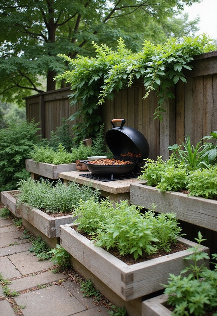 29 Simple Outdoor Kitchen Designs That Make Cooking Fun 21 29 Simple Outdoor Kitchen Designs That Make Cooking Fun - 21. Simple Herb Garden Cooking Area