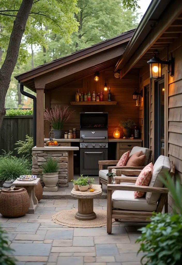 29 Simple Outdoor Kitchen Designs That Make Cooking Fun 29 29 Simple Outdoor Kitchen Designs That Make Cooking Fun - 29. Easy Access Outdoor Cooking Nook