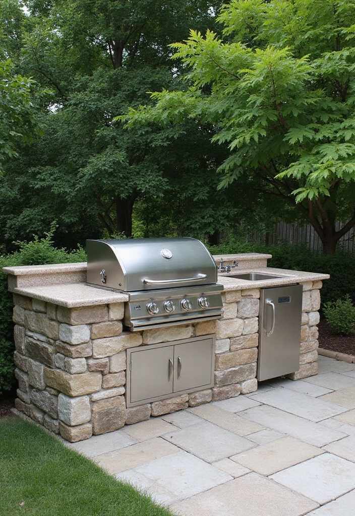 29 Simple Outdoor Kitchen Designs That Make Cooking Fun 6 29 Simple Outdoor Kitchen Designs That Make Cooking Fun - 6. Rustic Stone BBQ Island
