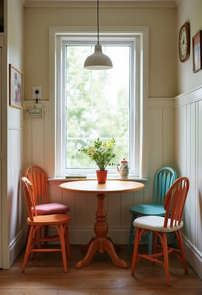 29 Small Kitchen Table Ideas That Save Space Beautifully - 12. Compact Round Tables for Cozy Meals