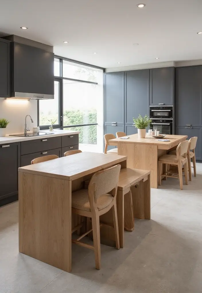 29 Small Kitchen Table Ideas That Save Space Beautifully - 14. Modular Tables for Flexible Arrangements