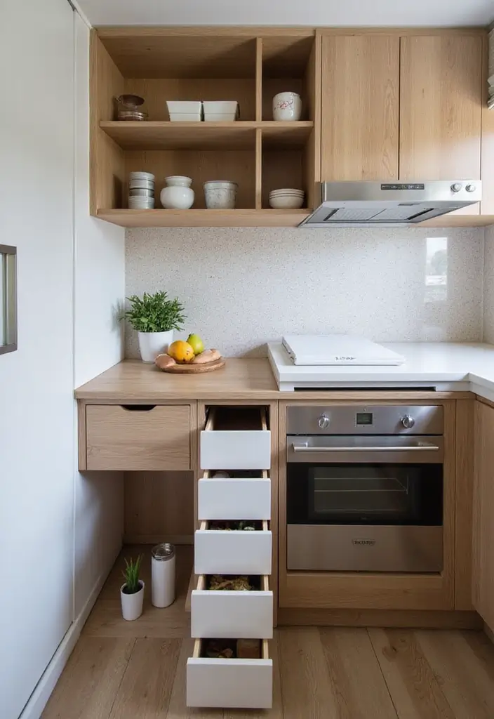 29 Small Kitchen Table Ideas That Save Space Beautifully - 15. Smart Storage Tables for Clutter-Free Living