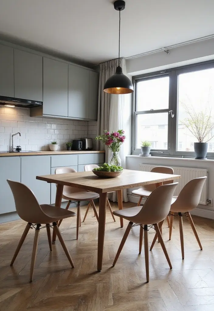 29 Small Kitchen Table Ideas That Save Space Beautifully - 17. Contemporary Square Tables for Modern Appeal