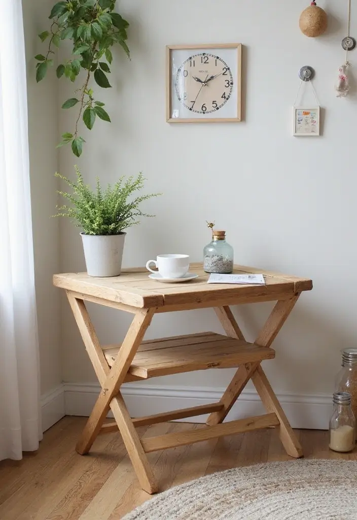 29 Small Kitchen Table Ideas That Save Space Beautifully - 18. Folding Tables for Ultimate Flexibility