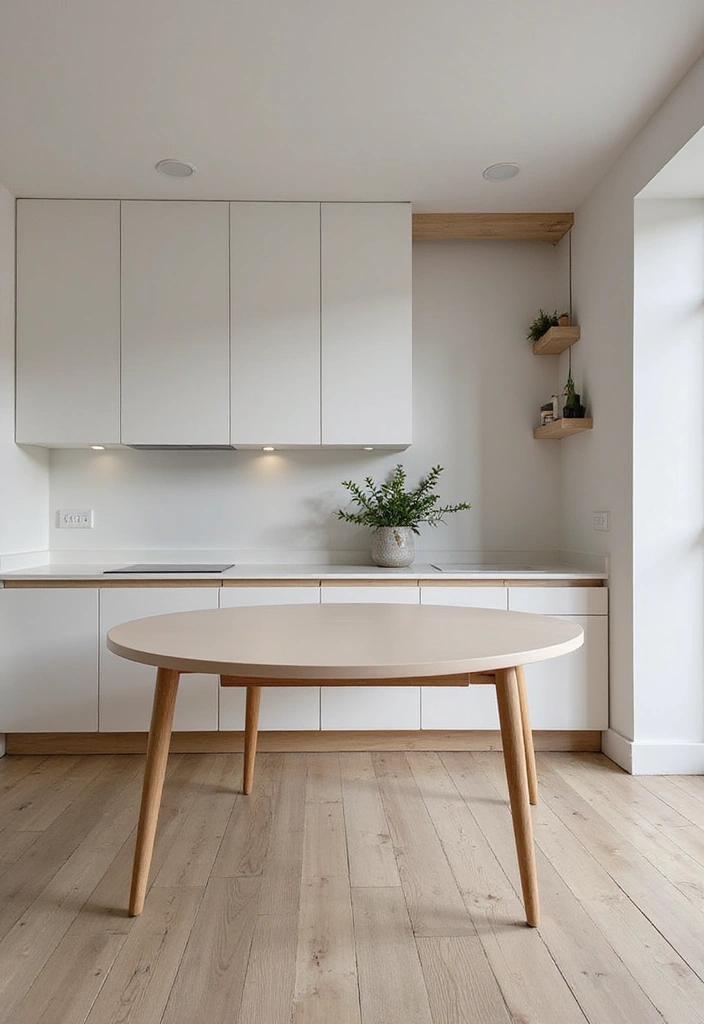 29 Small Kitchen Table Ideas That Save Space Beautifully - 19. Sleek Minimalist Tables for Clean Lines