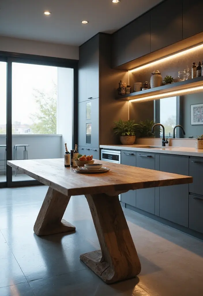 29 Small Kitchen Table Ideas That Save Space Beautifully - 23. Futuristic Tables for Cutting-Edge Style