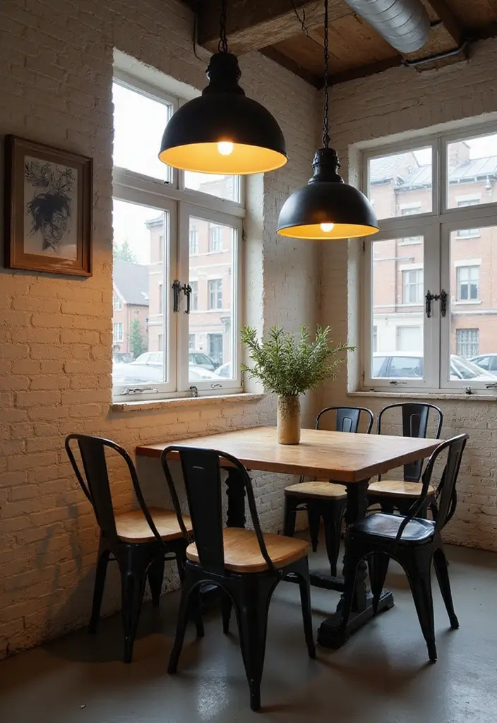 29 Small Kitchen Table Ideas That Save Space Beautifully - 26. Industrial Style Tables for a Modern Edge