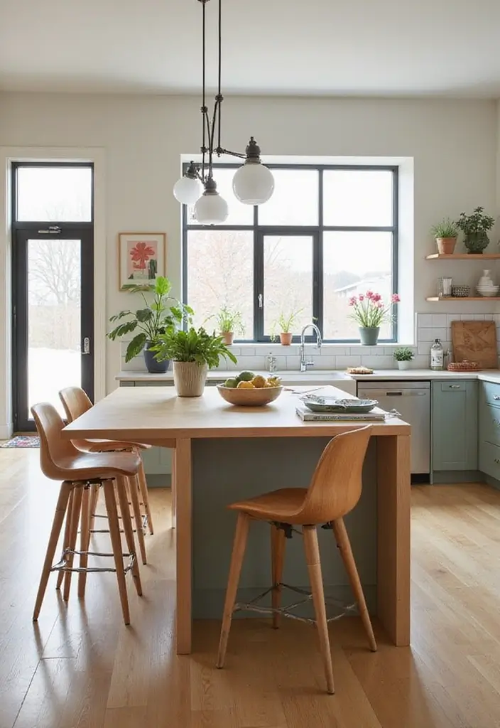 29 Small Kitchen Table Ideas That Save Space Beautifully - 5. Multi-Functional Islands for Culinary Workspace