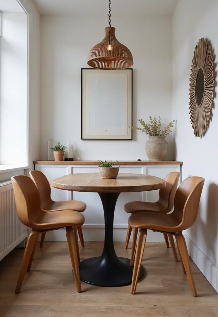 29 Small Kitchen Table Ideas That Save Space Beautifully - 6. Oval Tables for Easier Movement