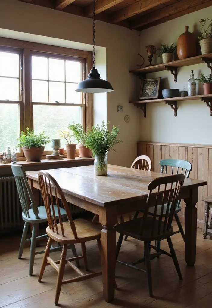 29 Small Kitchen Table Ideas That Save Space Beautifully - 7. Vintage Tables for Timeless Charm