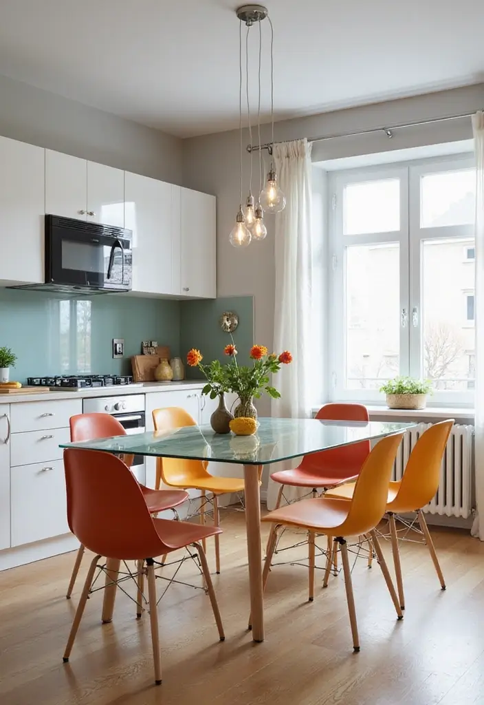 29 Small Kitchen Table Ideas That Save Space Beautifully - 9. Glass Tables for an Open Feel