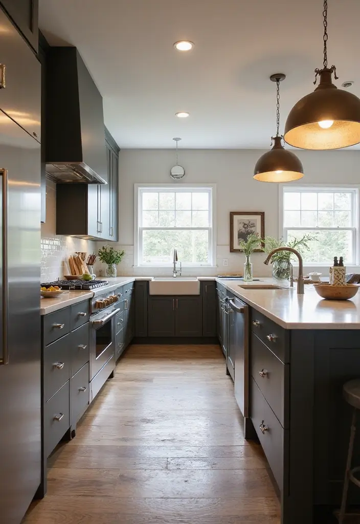 30 Galley Kitchen Ideas That Make Small Spaces Shine 11 30 Galley Kitchen Ideas That Make Small Spaces Shine - 11. Bold Statement Lighting