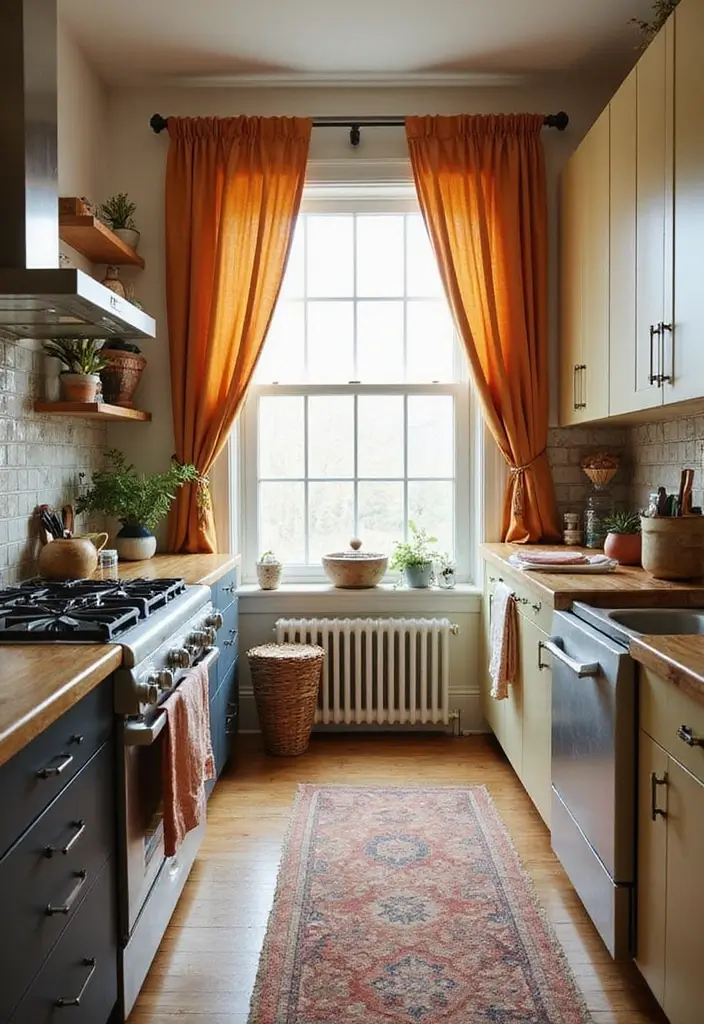 30 Galley Kitchen Ideas That Make Small Spaces Shine 22 30 Galley Kitchen Ideas That Make Small Spaces Shine - 22. Layered Textiles