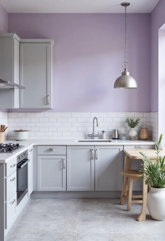 30 Kitchen Paint Colors That Instantly Transform - 10. Soft Lavender - Calm & Serene