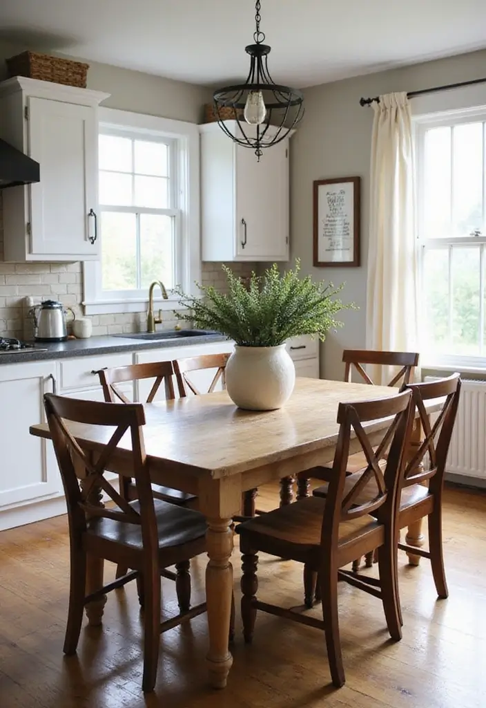 30 Kitchen Table Ideas That Fit Every Home Style 10 30 Kitchen Table Ideas That Fit Every Home Style - 10. Rustic Farmhouse Dining Set