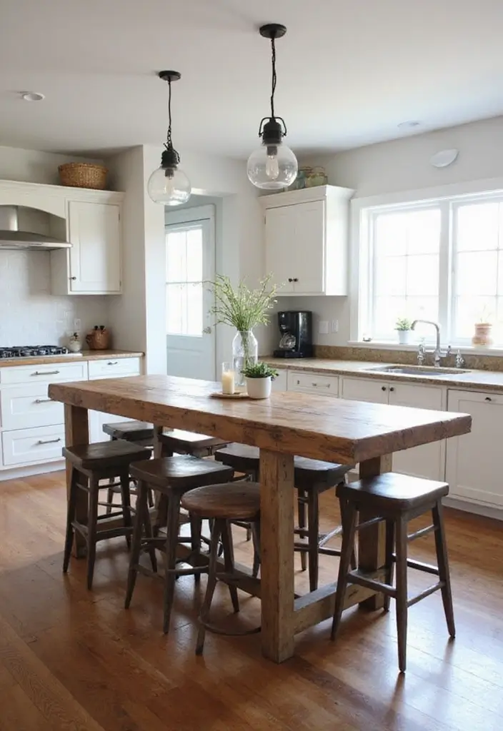 30 Kitchen Table Ideas That Fit Every Home Style 15 30 Kitchen Table Ideas That Fit Every Home Style - 15. Rustic Farmhouse Bar Table