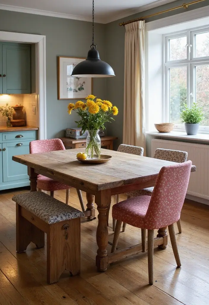 30 Kitchen Table Ideas That Fit Every Home Style 18 30 Kitchen Table Ideas That Fit Every Home Style - 18. Rustic Table with Upholstered Seats