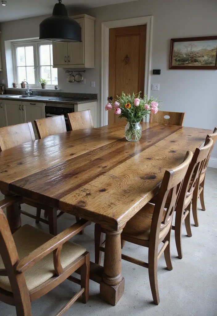 30 Kitchen Table Ideas That Fit Every Home Style 19 30 Kitchen Table Ideas That Fit Every Home Style - 19. Rustic Table with Glass Top