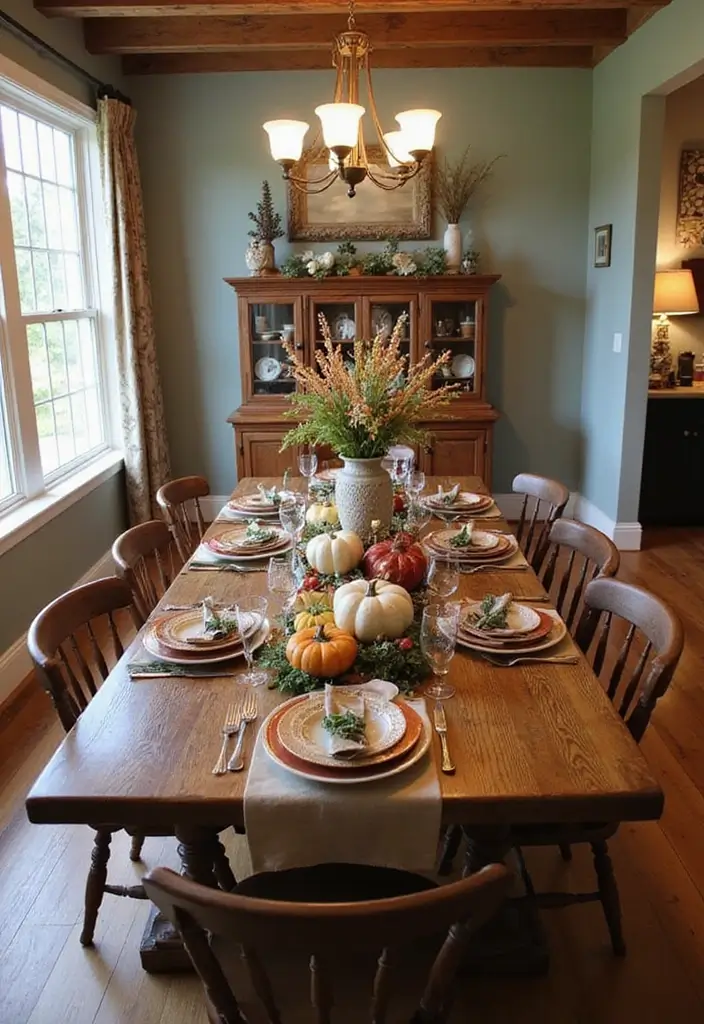 30 Kitchen Table Ideas That Fit Every Home Style 29 30 Kitchen Table Ideas That Fit Every Home Style - 29. Rustic Farm Table with Seasonal Decor