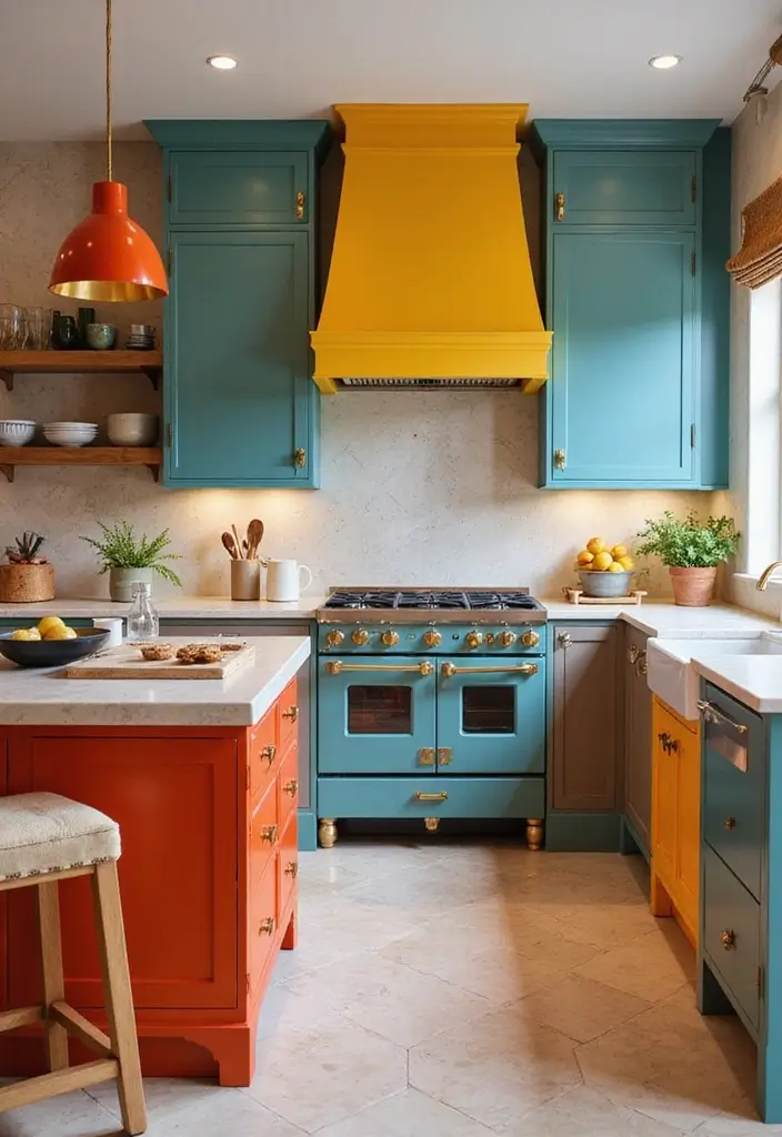 30 Luxury Kitchen Designs That Look Straight From a Magazine - 19. Colorful Appliances