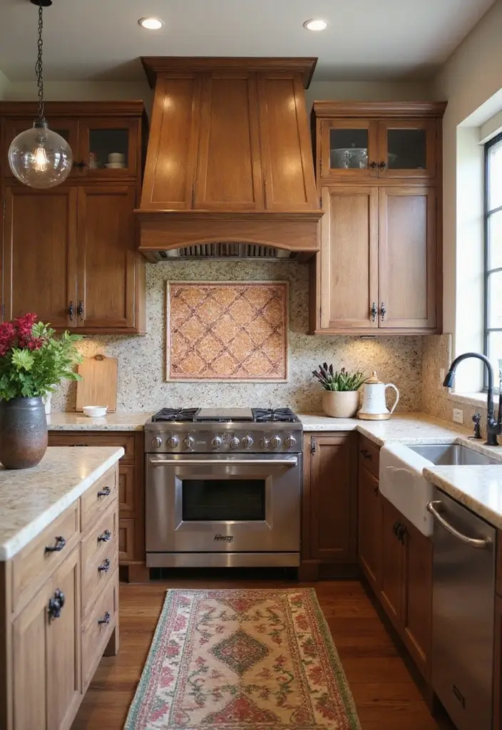 30 Warm Kitchen Ideas That Make Your Home Inviting - 13. Statement Backsplash