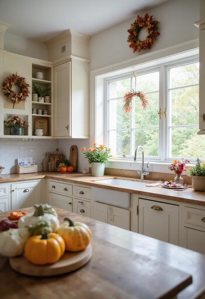 30 Warm Kitchen Ideas That Make Your Home Inviting - 15. Seasonal Decor