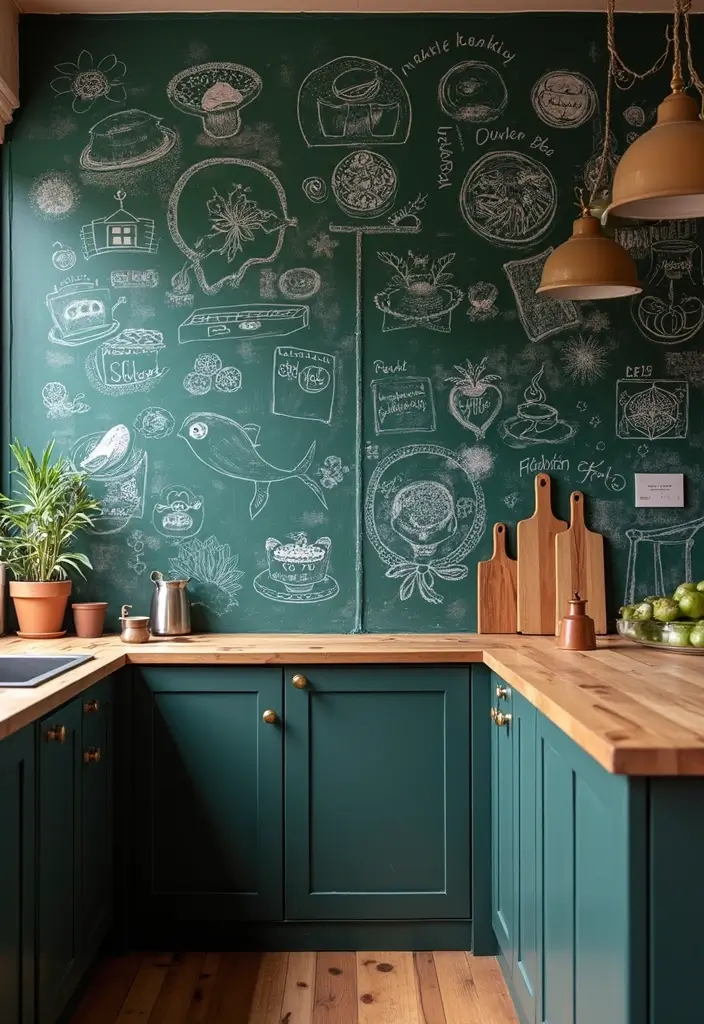 30 Warm Kitchen Ideas That Make Your Home Inviting - 16. Chalkboard Walls