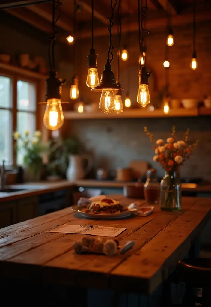 30 Warm Kitchen Ideas That Make Your Home Inviting - 5. Warm Lighting