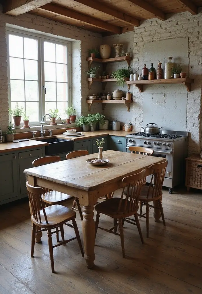 30 Warm Kitchen Ideas That Make Your Home Inviting - 7. Vintage Furniture