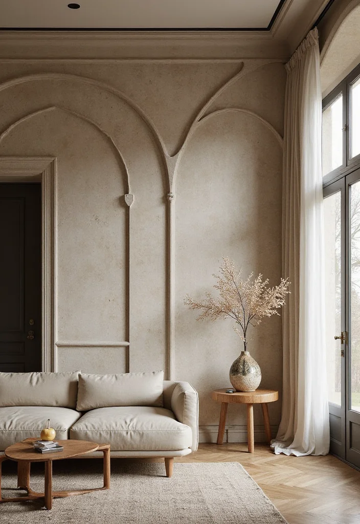 10 Arched Wall Decor Ideas for Soft Architectural Interest - 6. Textured Arch Wall Treatments