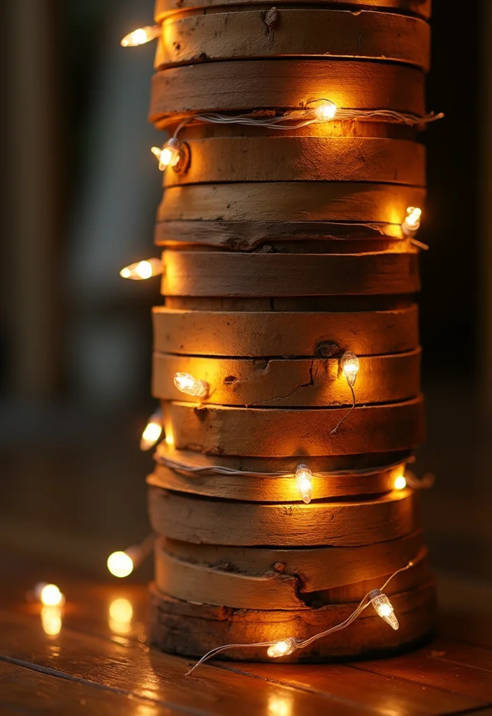 10 Basement Pole Wrap Ideas for Clean Finished Look - 1. Rustic Wood Slats