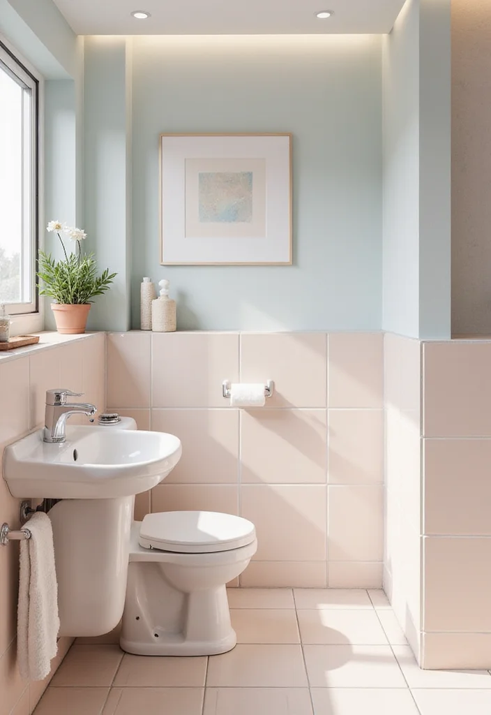 10 Basement Small Bathroom Ideas for Compact Useful Design - 3. Bright and Reflective Colors