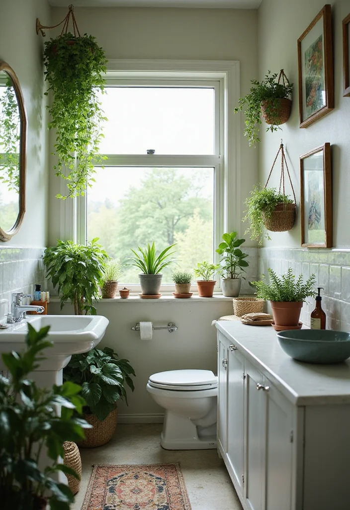 10 Basement Small Bathroom Ideas for Compact Useful Design - 8. Incorporating Nature