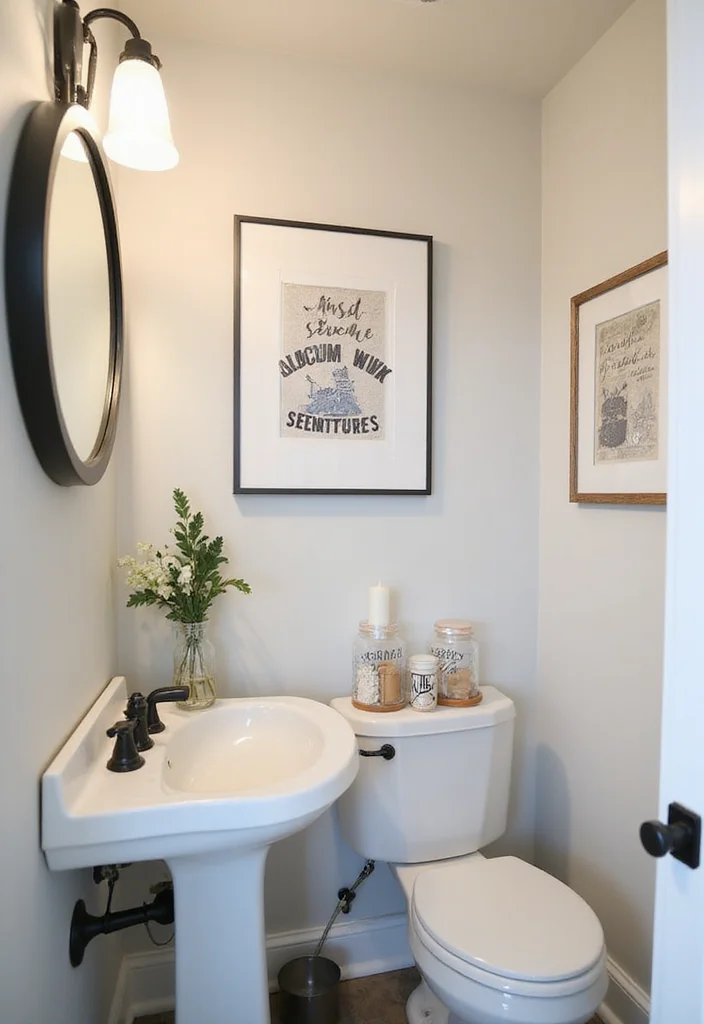10 Basement Small Bathroom Ideas for Compact Useful Design - 9. Personalized Decor Touches